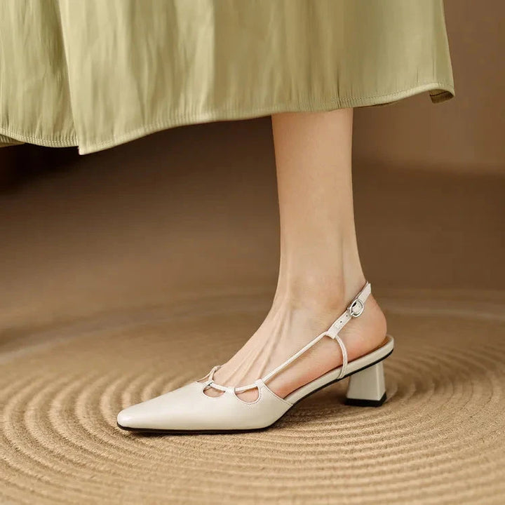 Katie Genuine Leather Slingbacks  Liora Lane Boutique  Beige / 9.5 99.99