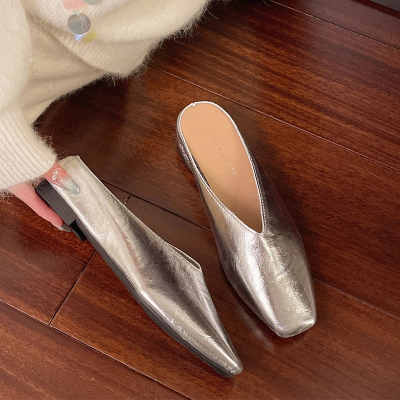 Lyra Mules  Liora Lane Boutique  Silver / 11.5 49.99