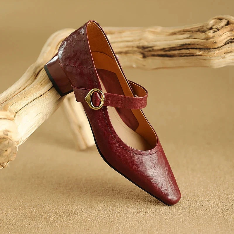 Merlot Genuine Leather Heels  Liora Lane Boutique