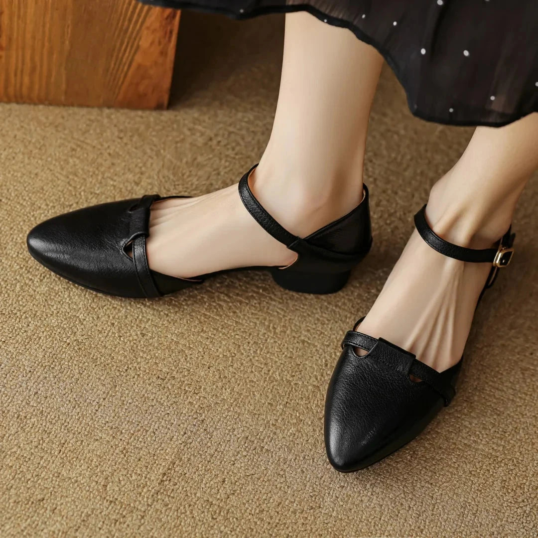 Laney Genuine Leather Heels  Liora Lane Boutique