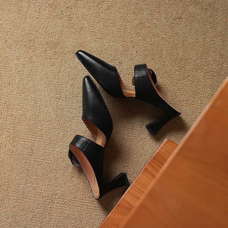 Garnet Genuine Leather Heels  Liora Lane Boutique