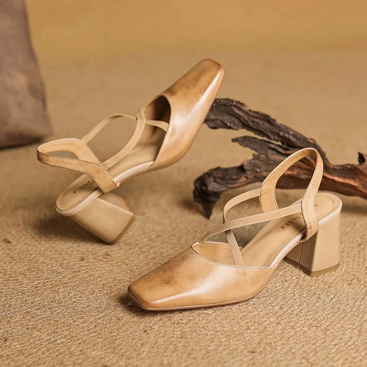 Petra Genuine Leather Heels  Liora Lane Boutique