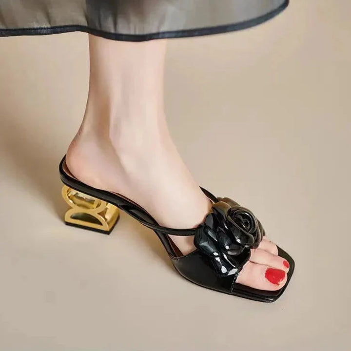 Rosette Heels  Liora Lane Boutique  Black / 9.5 49.99