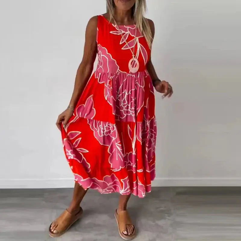 Flowing Abstract Bloom Maxi Dress Jasmine's Boutique Australia