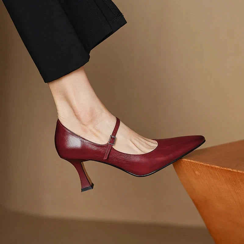 Samara Genuine Leather Heels  Liora Lane Boutique