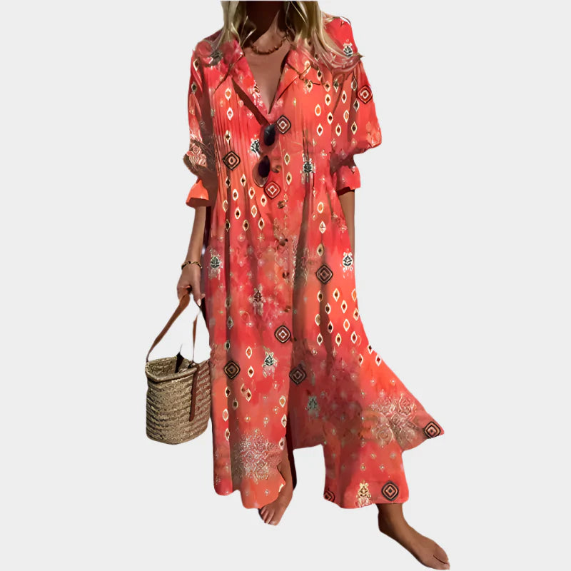 Airy Boho Dress with Puff Sleeves Jasmine's Boutique Australia