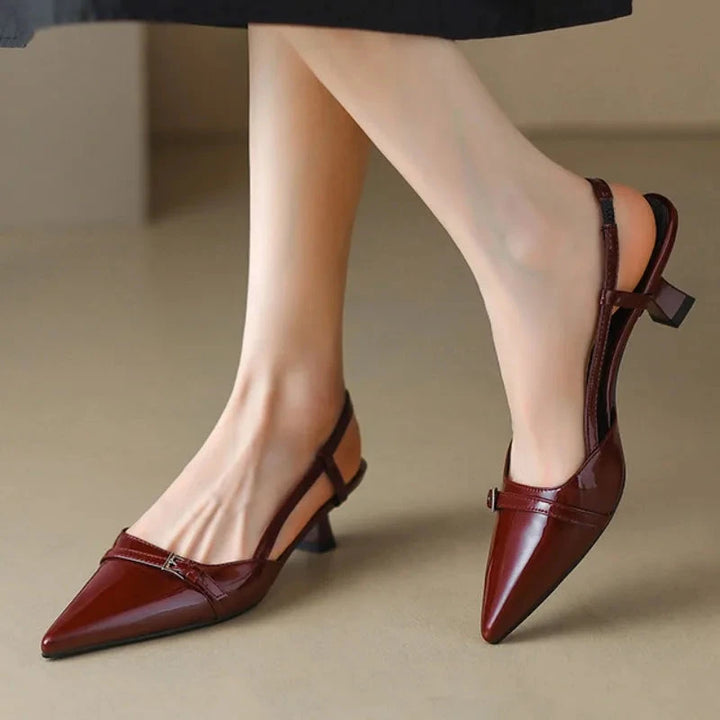Elvor Kitten Heels  Liora Lane Boutique  Burgundy / 11.5 39.99