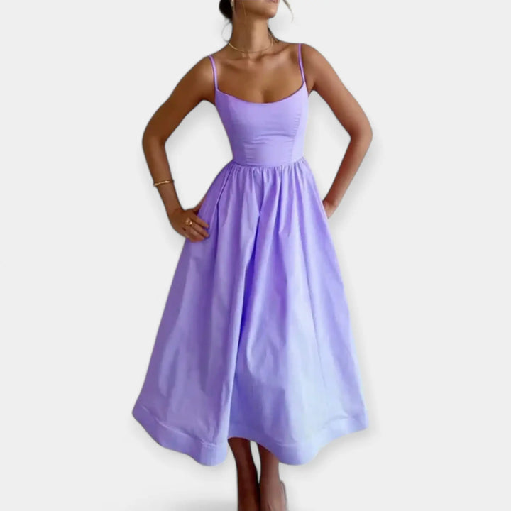 Mini Dress with Round Neckline and Straps Jasmine's Boutique Australia