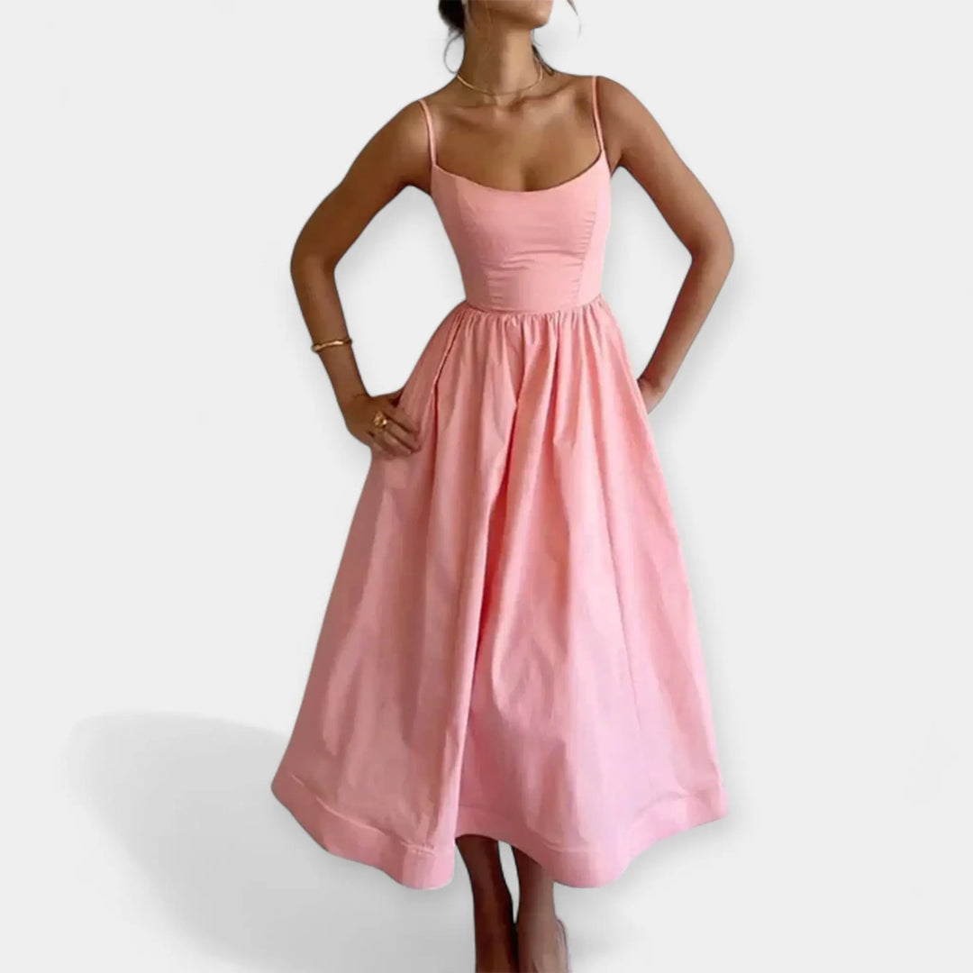 Mini Dress with Round Neckline and Straps Jasmine's Boutique Australia