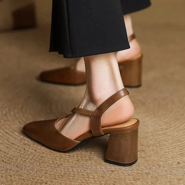 Petra Genuine Leather Heels  Liora Lane Boutique