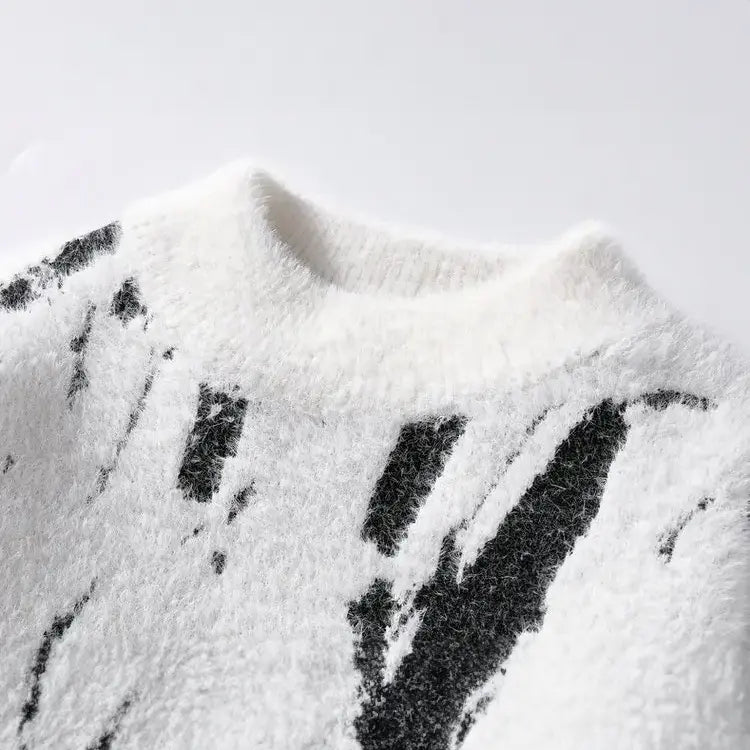 Monochrome Brushstroke Sweater Jasmine's Boutique Australia