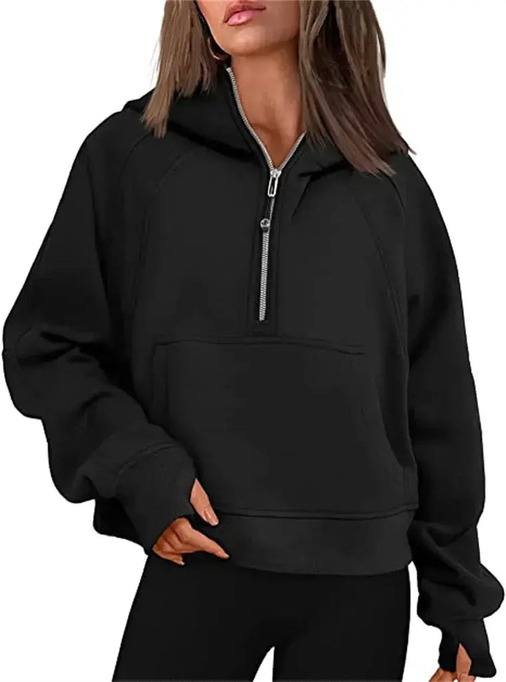 Essential Beige Half-Zip Hoodie Jasmine's Boutique Australia