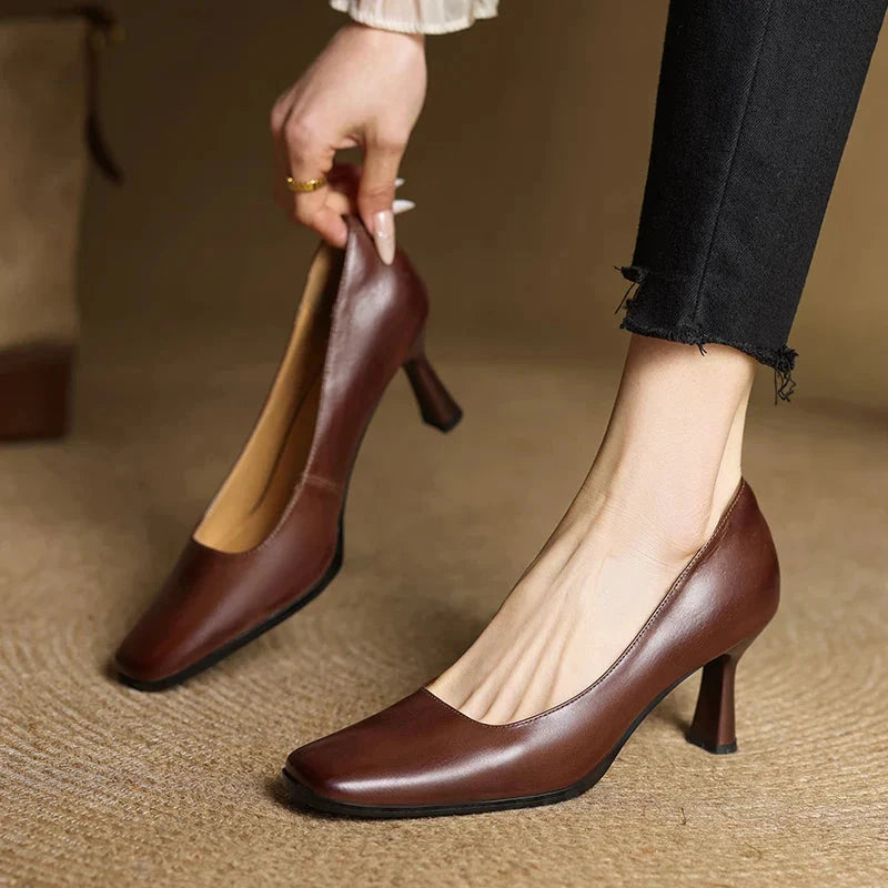 Diara Genuine Leather Heels  Liora Lane Boutique