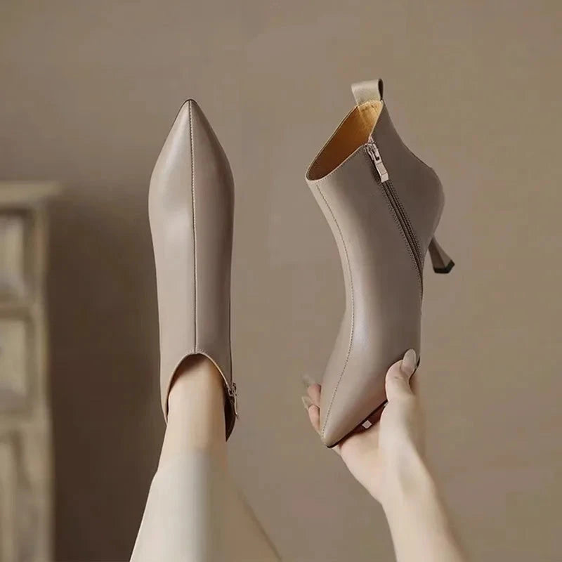 Luxe Kitten Boots  Liora Lane Boutique  Khaki / 9.5 84.99