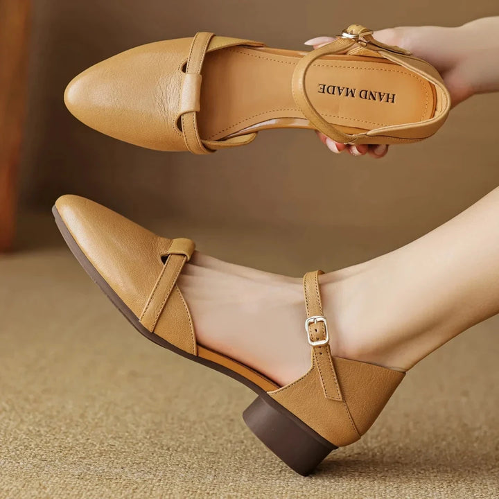 Laney Genuine Leather Heels  Liora Lane Boutique  Khaki / 10.5 119.99