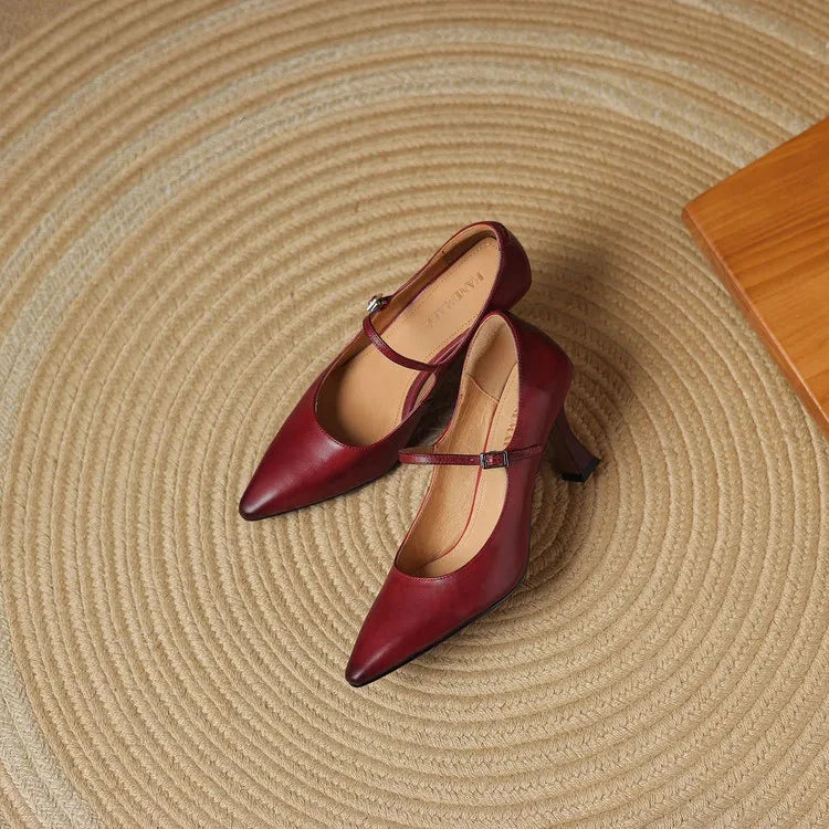 Samara Genuine Leather Heels  Liora Lane Boutique