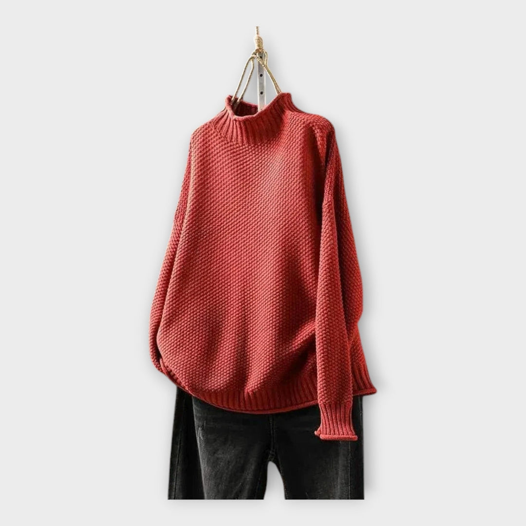 Knit Sweater with High Collar Liora Lane Boutique