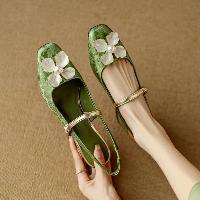 Camellia Slingback Pumps  Liora Lane Boutique  Green / 8.5 59.99