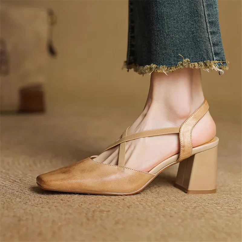 Petra Genuine Leather Heels  Liora Lane Boutique