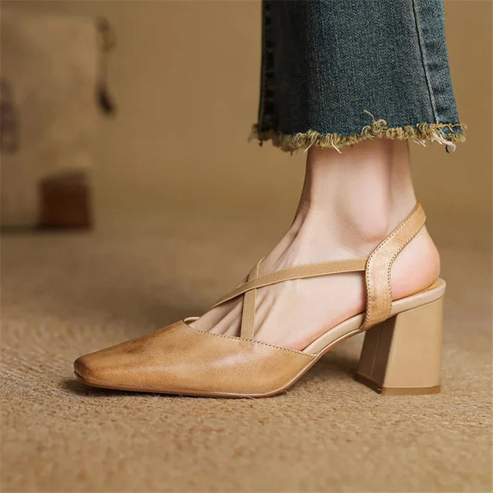 Petra Genuine Leather Heels  Liora Lane Boutique