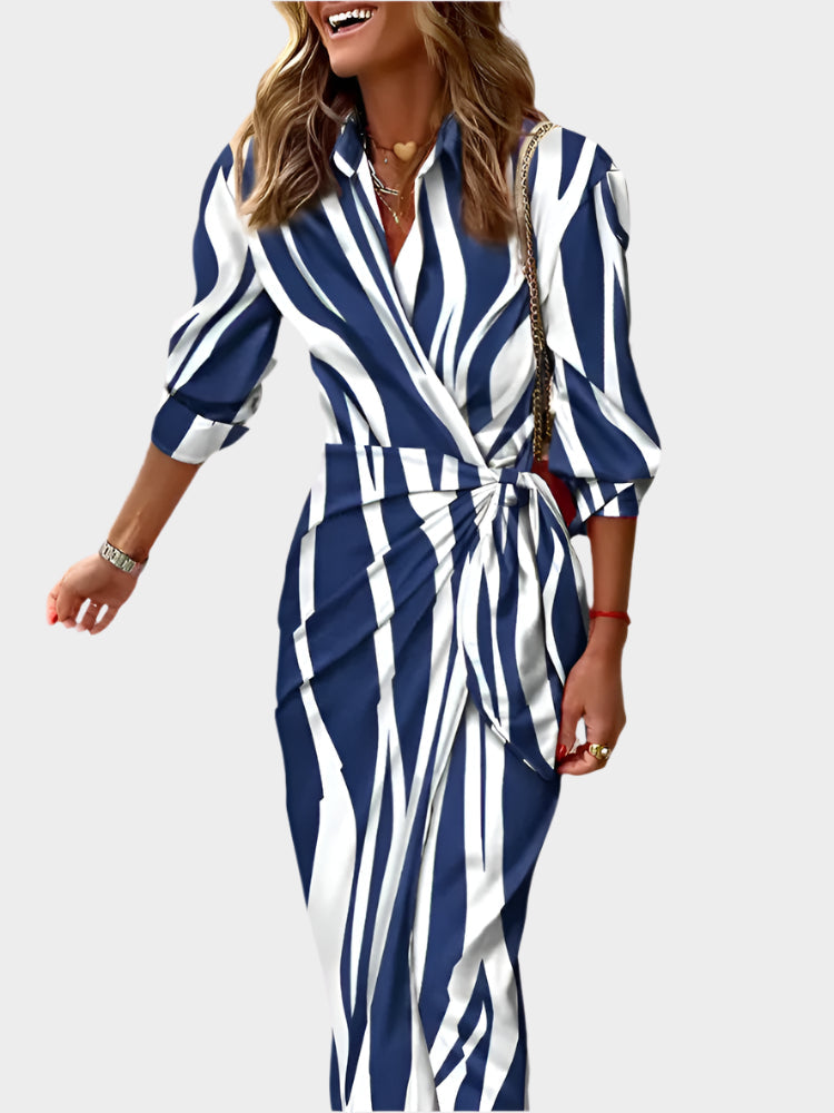 Midi Dress with Striped Design Jasmine's Boutique Australia