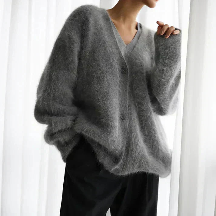 Daisy | Cashmere Cardigan  Liora Lane Boutique  Dark Grey / UK 16-18 (XL) 39.95