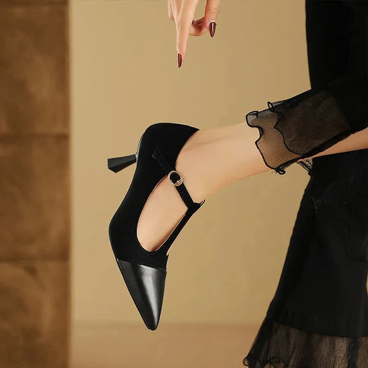 Vistra Leather Heels  Liora Lane Boutique