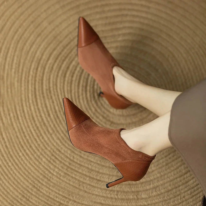 Veronica Leather Heels  Liora Lane Boutique