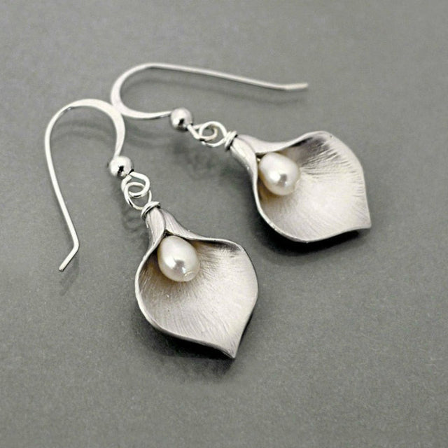 Lotus Pearl Earrings Jasmine's Boutique Australia