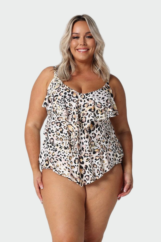 Leopard Ruffle Tankini Top Jasmine's Boutique Australia