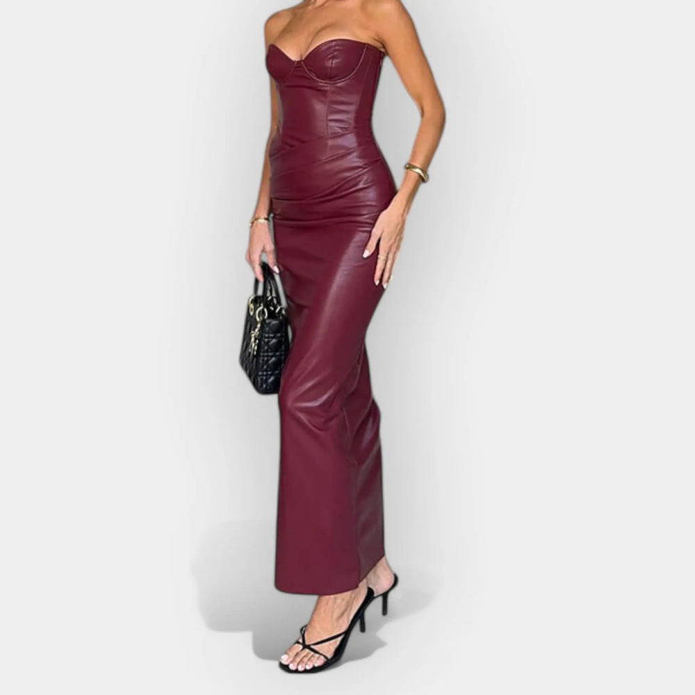 Midi Leather Dress with Modern Stylistic Expression Jasmine's Boutique Australia