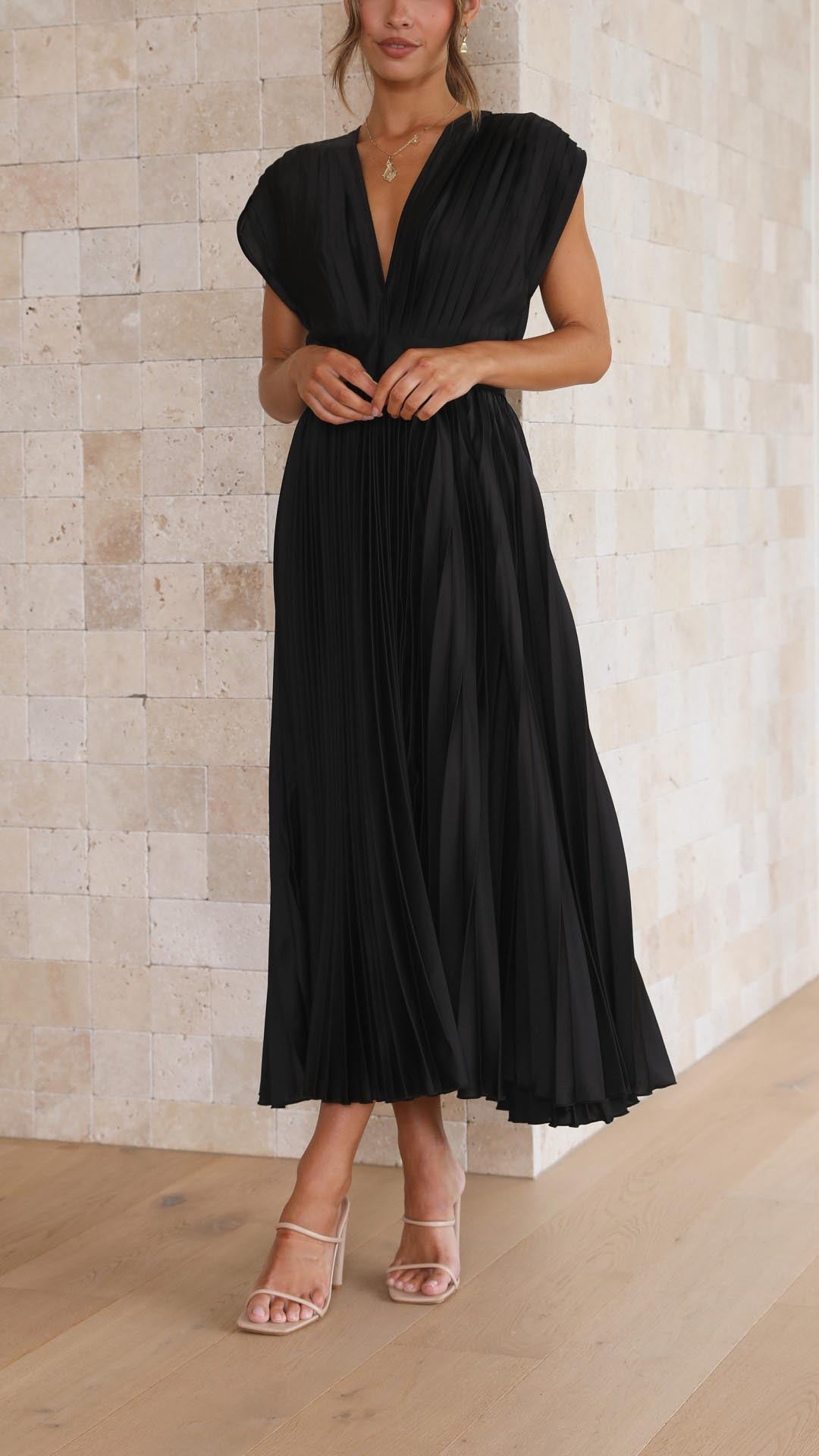 Alexis - Elegant Pleated Dress Jasmine's Boutique Australia