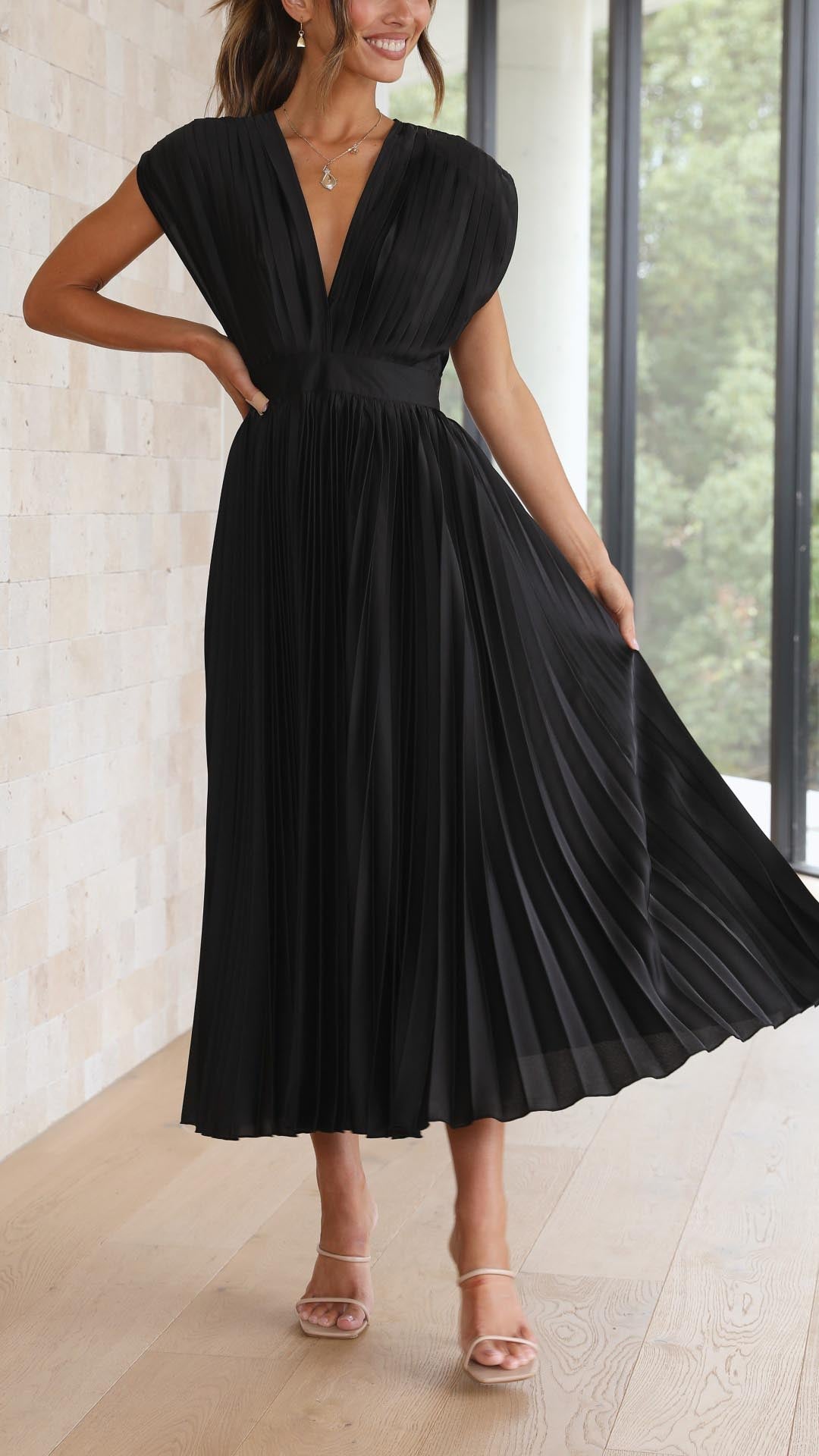 Alexis - Elegant Pleated Dress Jasmine's Boutique Australia