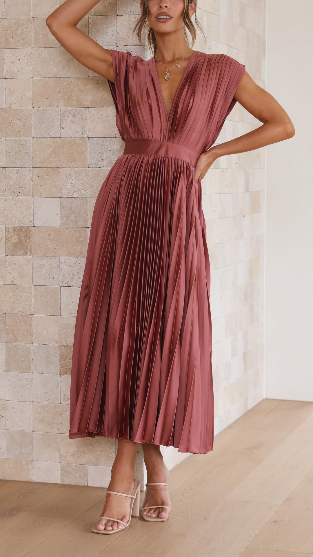 Alexis - Elegant Pleated Dress Jasmine's Boutique Australia
