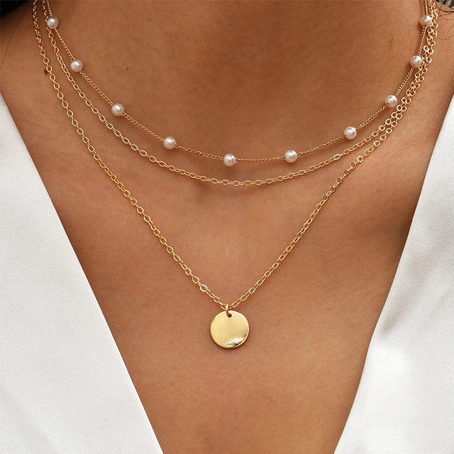 Gold Plated Necklace with Pearls in Gold Jasmine's Boutique Australia