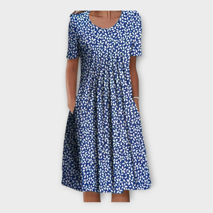 Dress with Floral Design and Short Sleeve Jasmine's Boutique Australia