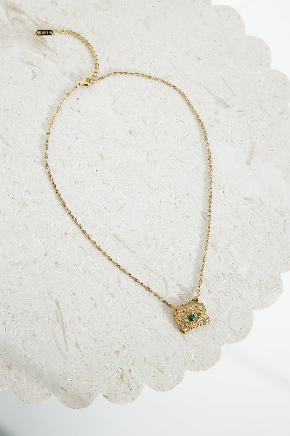 18 Karat Gold Unique Necklace with Gem Jasmine's Boutique Australia