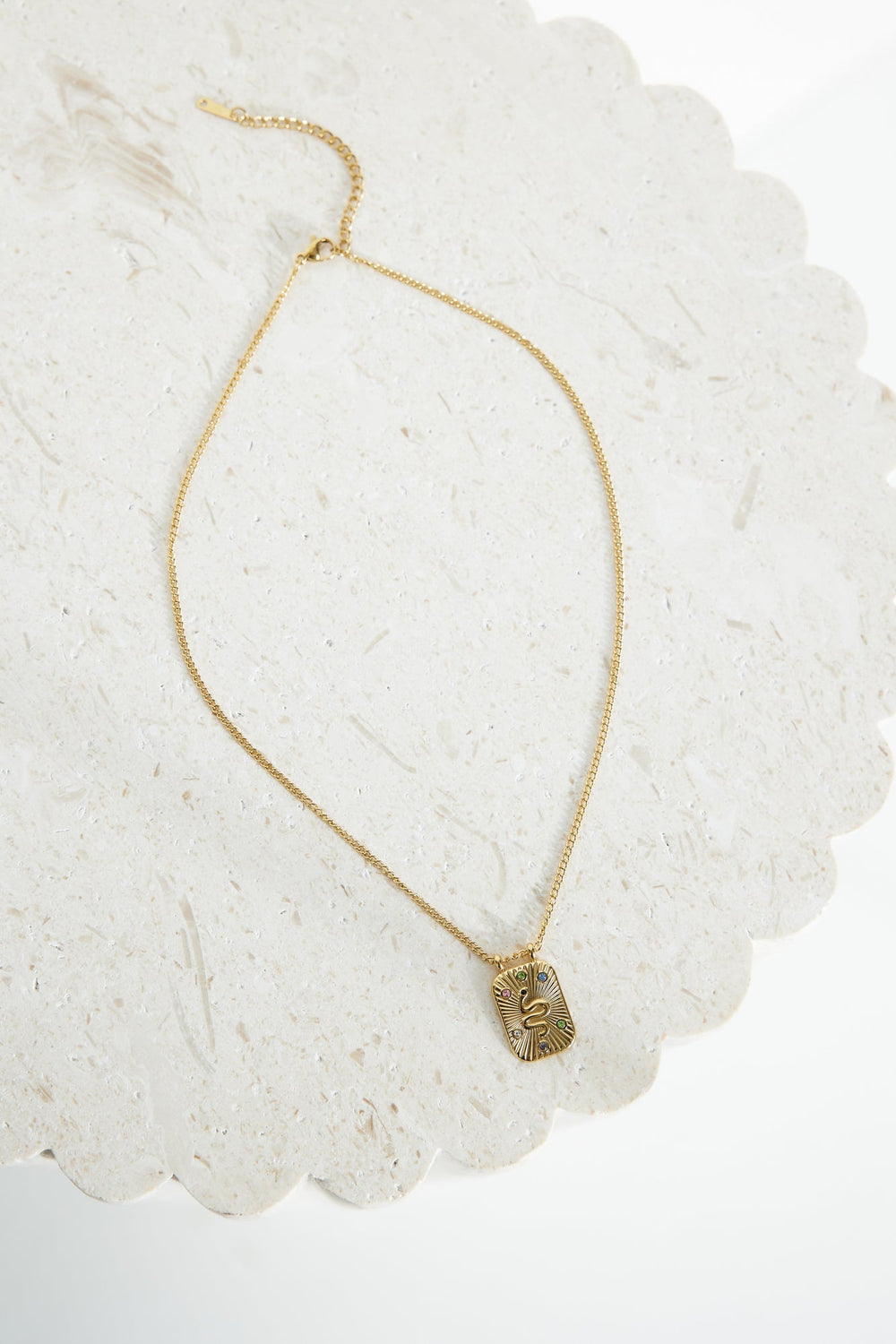 18 Karat Necklace with Shiny Gold Snake Jasmine's Boutique Australia