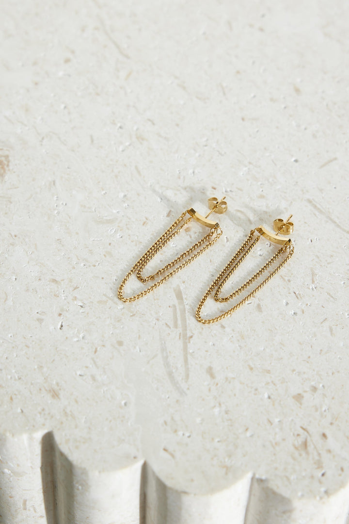 Valentina Sparkling Earrings Gold Plated 18 Carats Jasmine's Boutique Australia