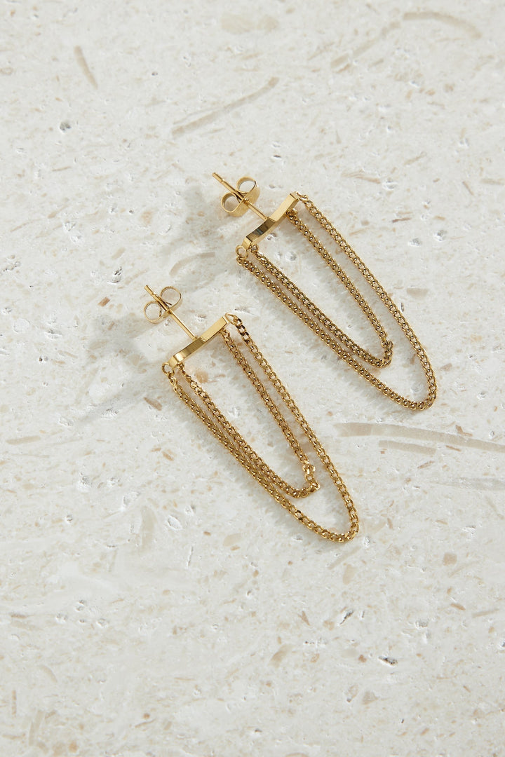 Valentina Sparkling Earrings Gold Plated 18 Carats Jasmine's Boutique Australia