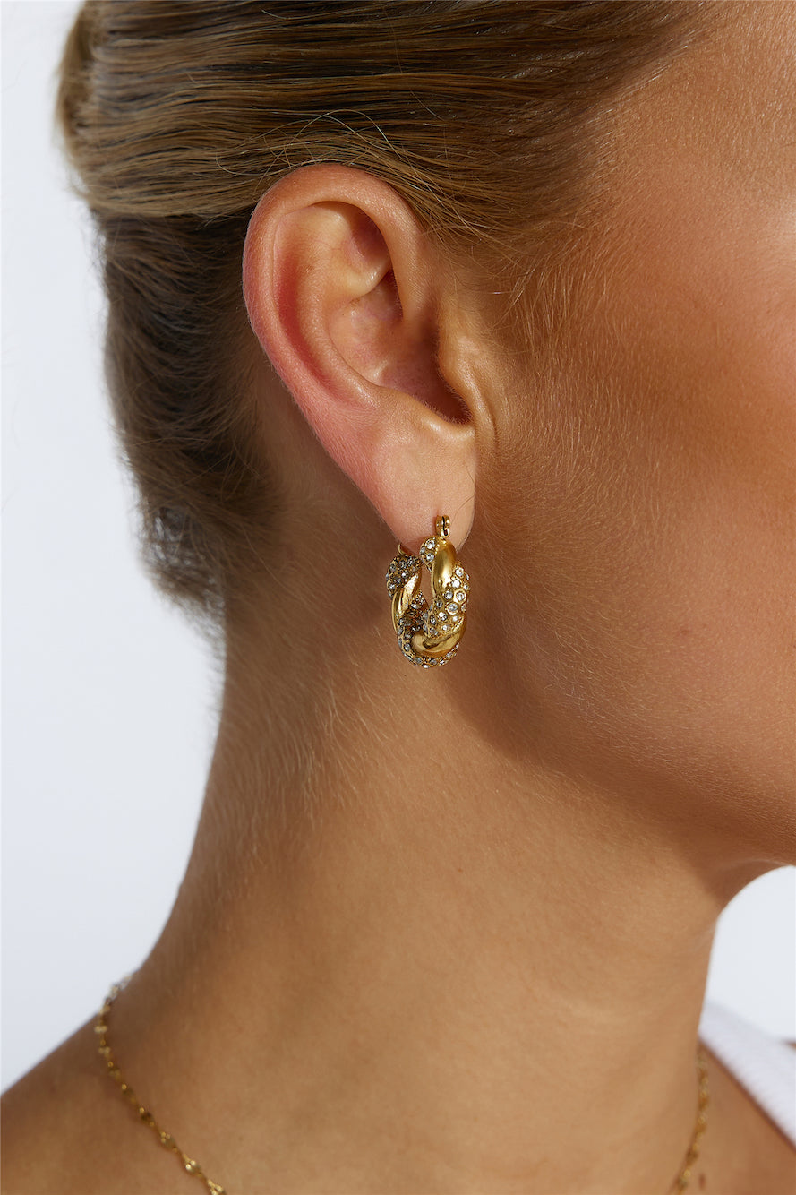 18K Gold-Plated Crystal Lover Earrings Jasmine's Boutique Australia