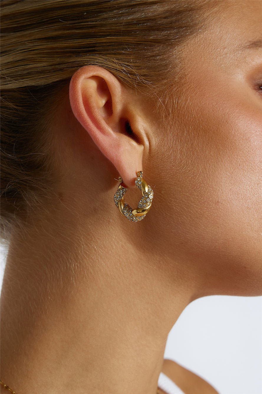 18K Gold-Plated Crystal Lover Earrings Jasmine's Boutique Australia