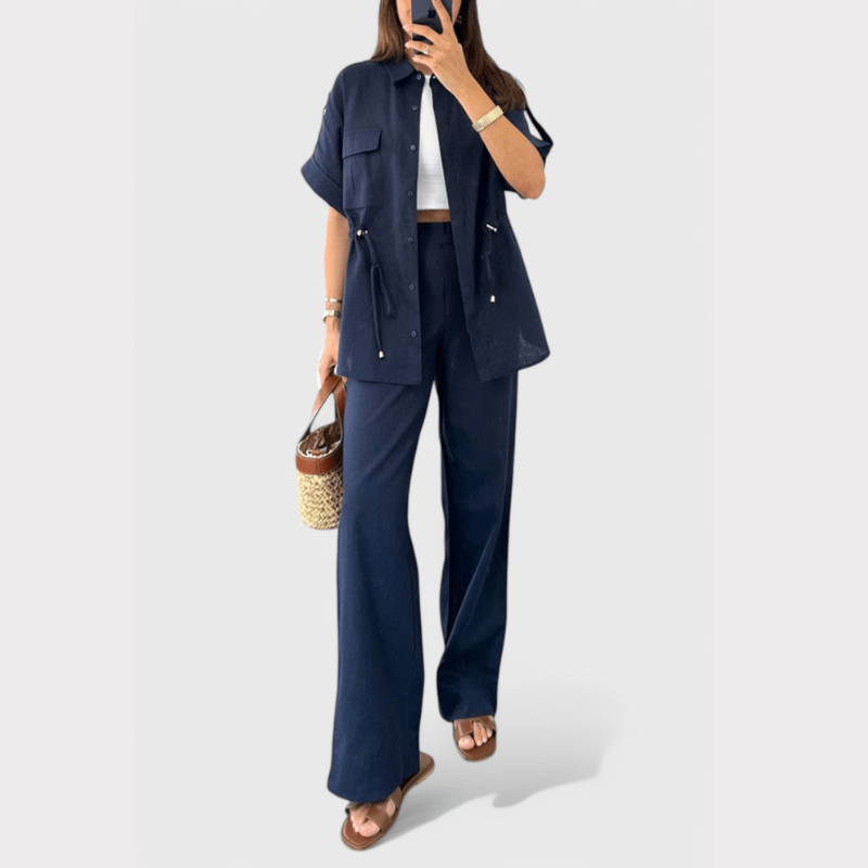 Lani | Relaxed Two-Piece Shirt and Trousers Set Liora Lane Boutique