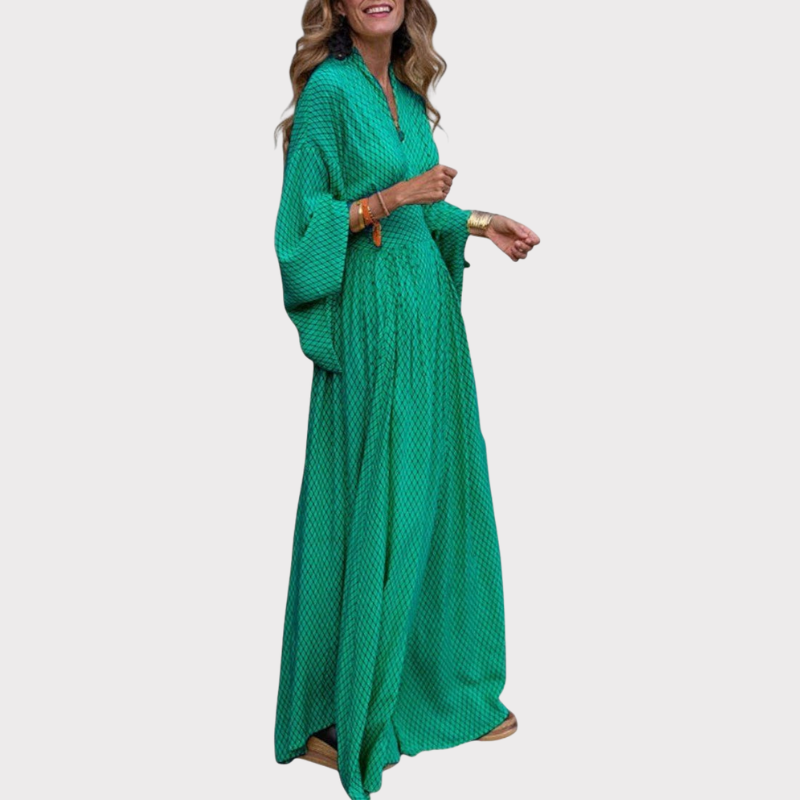 Lamiss | V-Neck Long Sleeve Flowy Maxi Dress Liora Lane Boutique