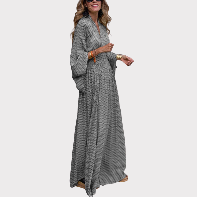 Lamiss | V-Neck Long Sleeve Flowy Maxi Dress Liora Lane Boutique
