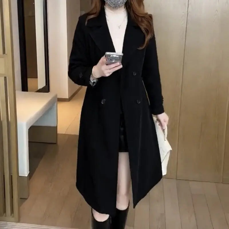 Noir Classic Double-Breasted Coat Jasmine's Boutique Australia