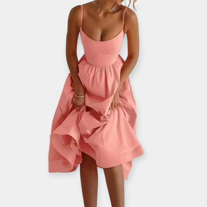 Mini Dress with Round Neckline and Straps Jasmine's Boutique Australia