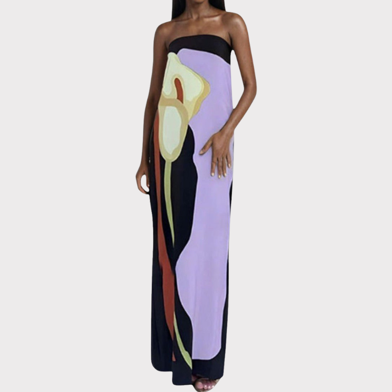 Laura | Strapless Printed Maxi Dress Liora Lane Boutique