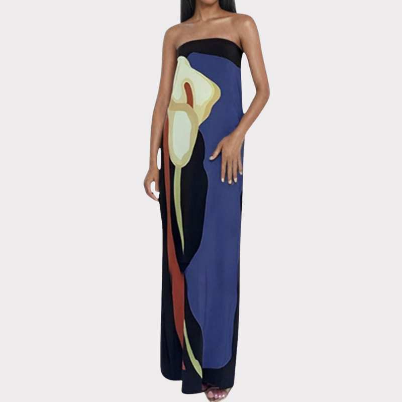Laura | Strapless Printed Maxi Dress Liora Lane Boutique