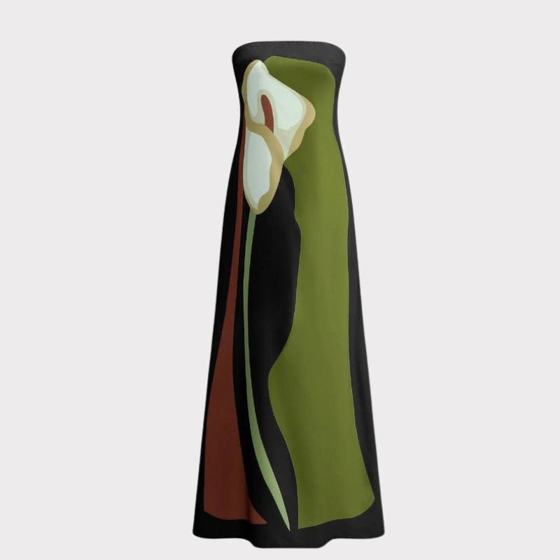 Laura | Strapless Printed Maxi Dress Liora Lane Boutique